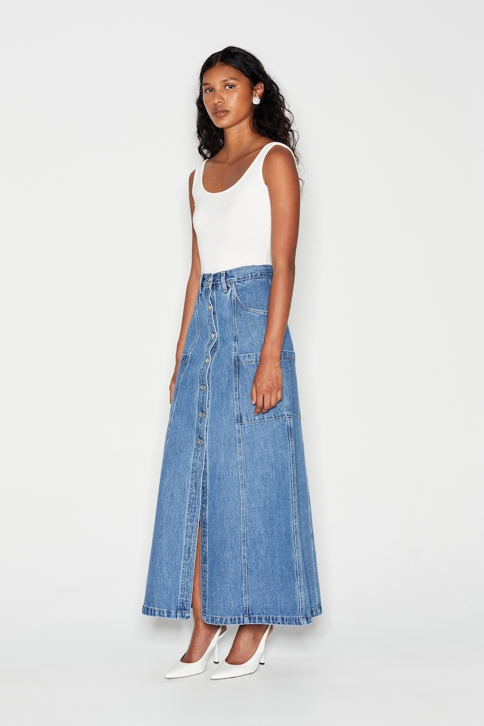 Denim Crew Skirt - S, Blue