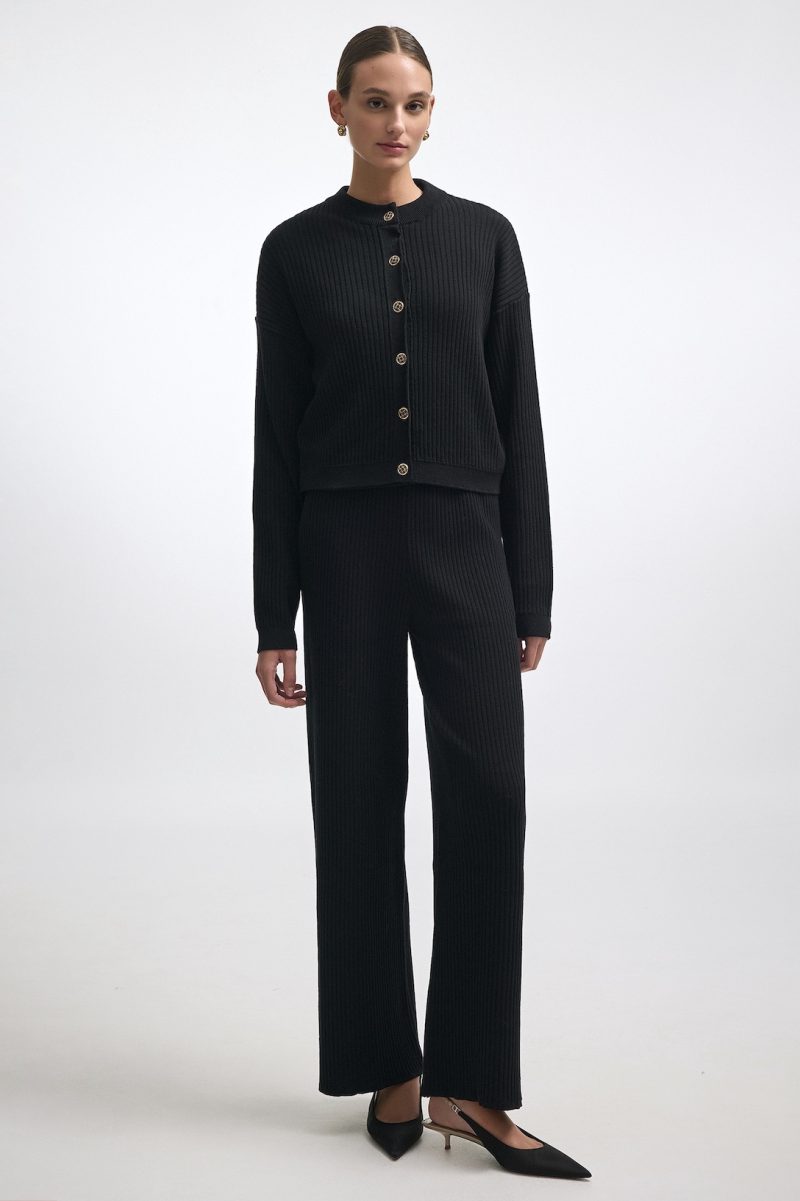Roxanne Knit Trousers Black