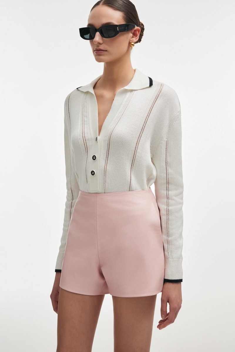 Candy Leather Shorts Pink