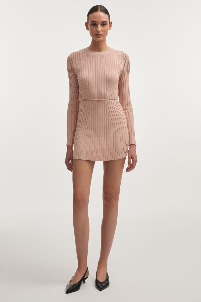 Femme Knitted Mini Dress Pink